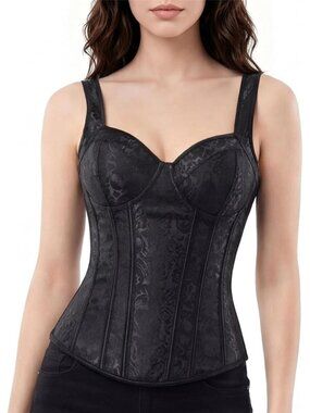 Women's Overbust Corset Tops Plus Size Pirate Strap Bustier Corset